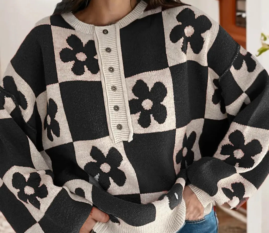 The Daisy Sweater- Black