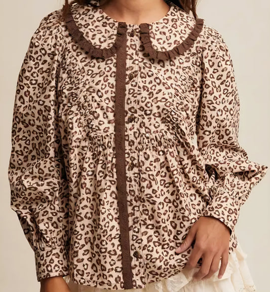 The Catherine Blouse- Leopard print